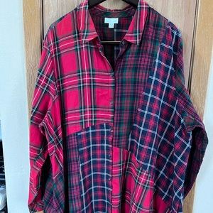 NWOT 3X J Jill multi plaid tunic